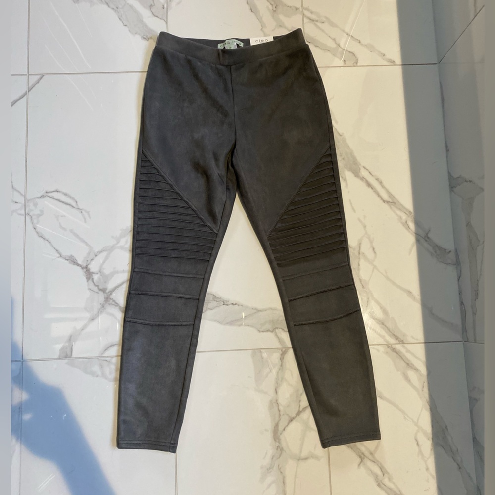 CLEO ladies charcoal suede leggings size xsmall